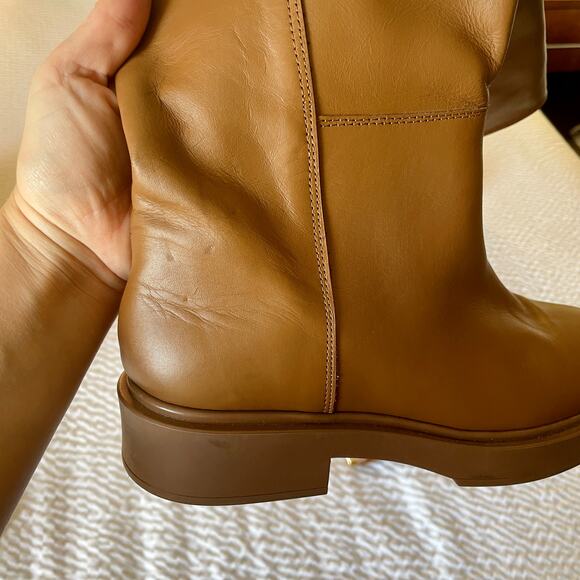 ALOHAS Brown Leather Lug Chunky Sole Pier Tall Boots Chain sz 39 Anthropologie - Picture 6 of 16